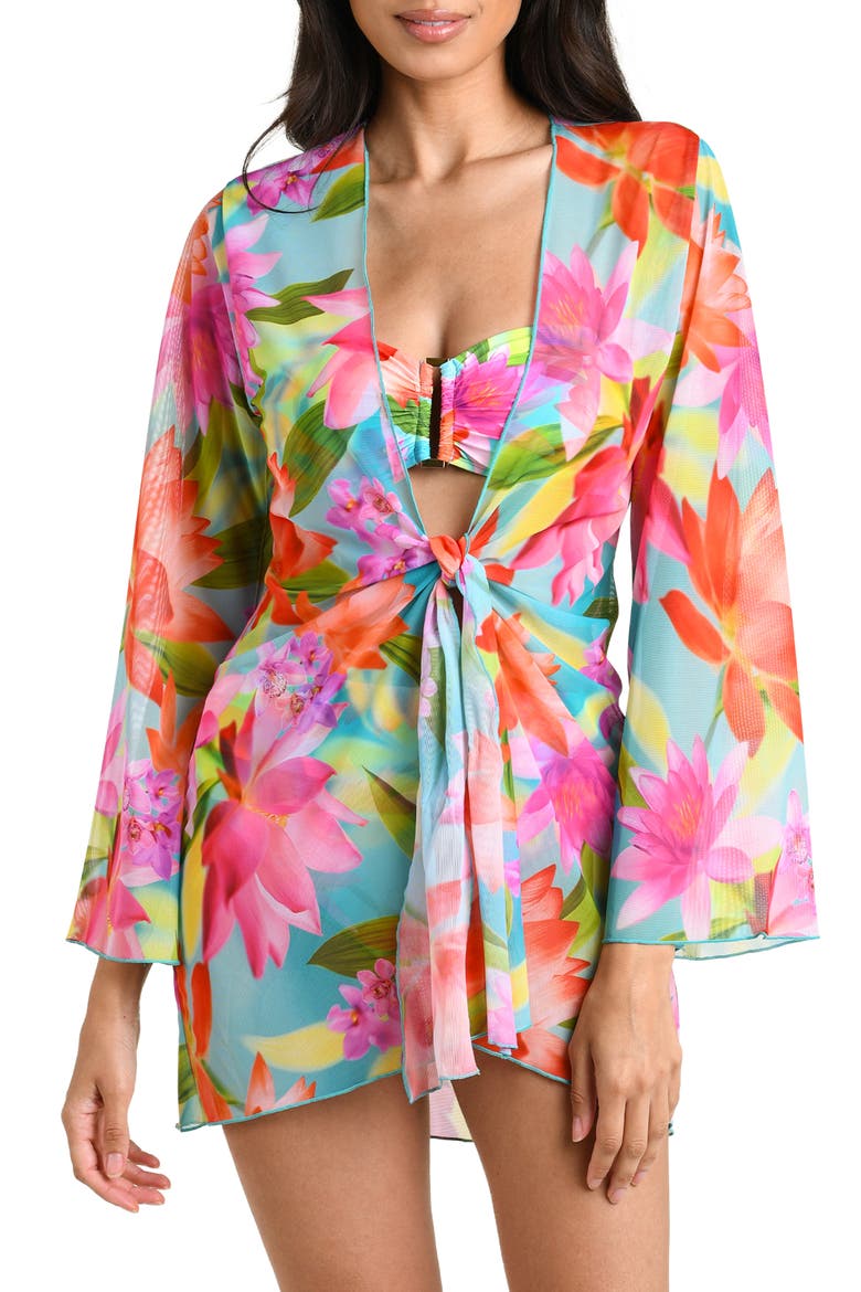 Sunset Botanica Mini Cover-Up, Main, color, BLUE/ GREEN MULTI