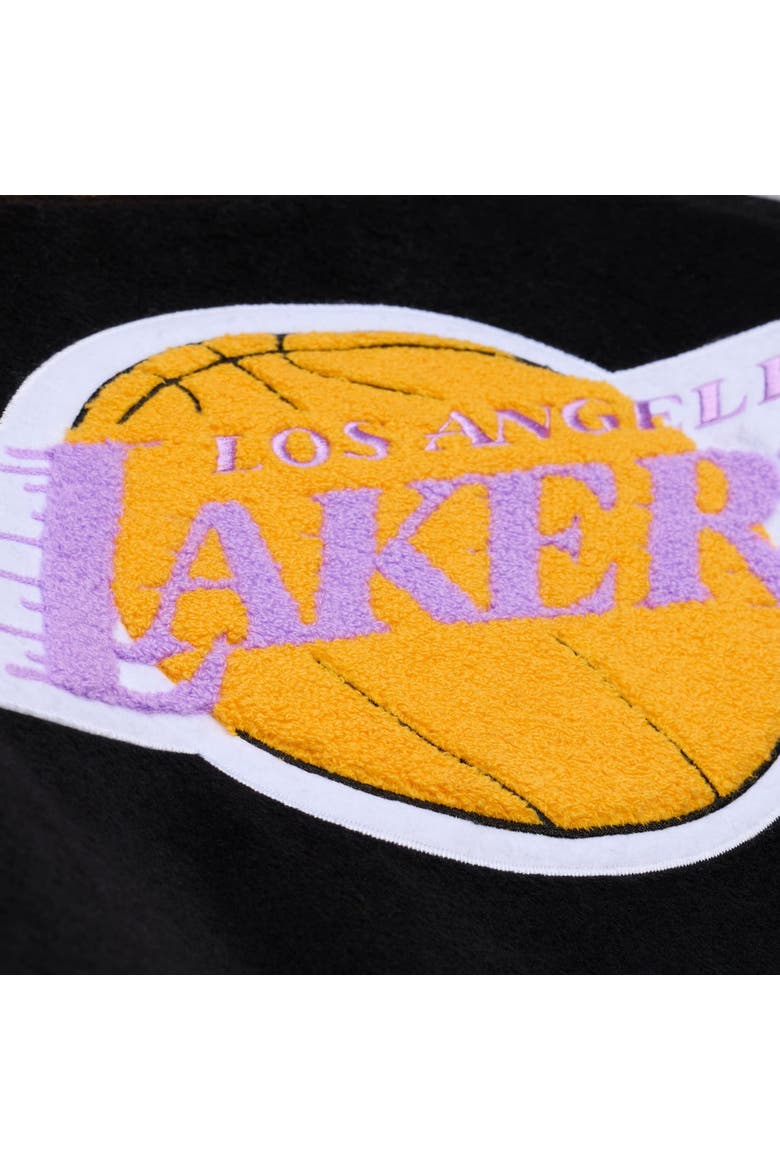 Men's Mitchell & Ness  Black/White Los Angeles Lakers Hardwood Classics Off Day Full-Snap Varsity Jacket, Alternate, color, Black