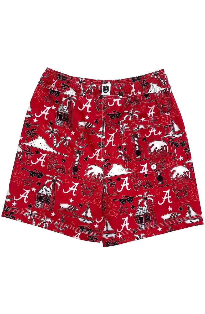 Wes & Willy Youth Wes & Willy Crimson Alabama Crimson Tide Luau Swim Trunks, Alternate, color, Crimson