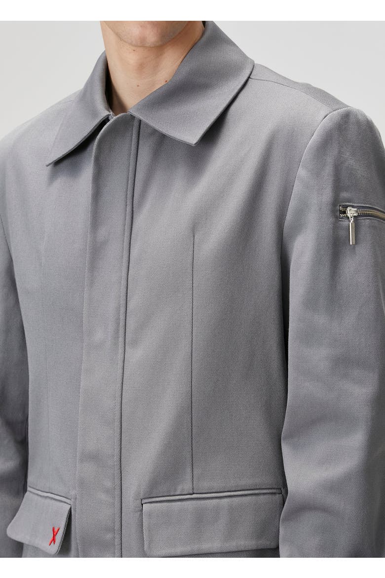 Pure Cotton Puffer Gabardine Jacket, Alternate, color, Grey