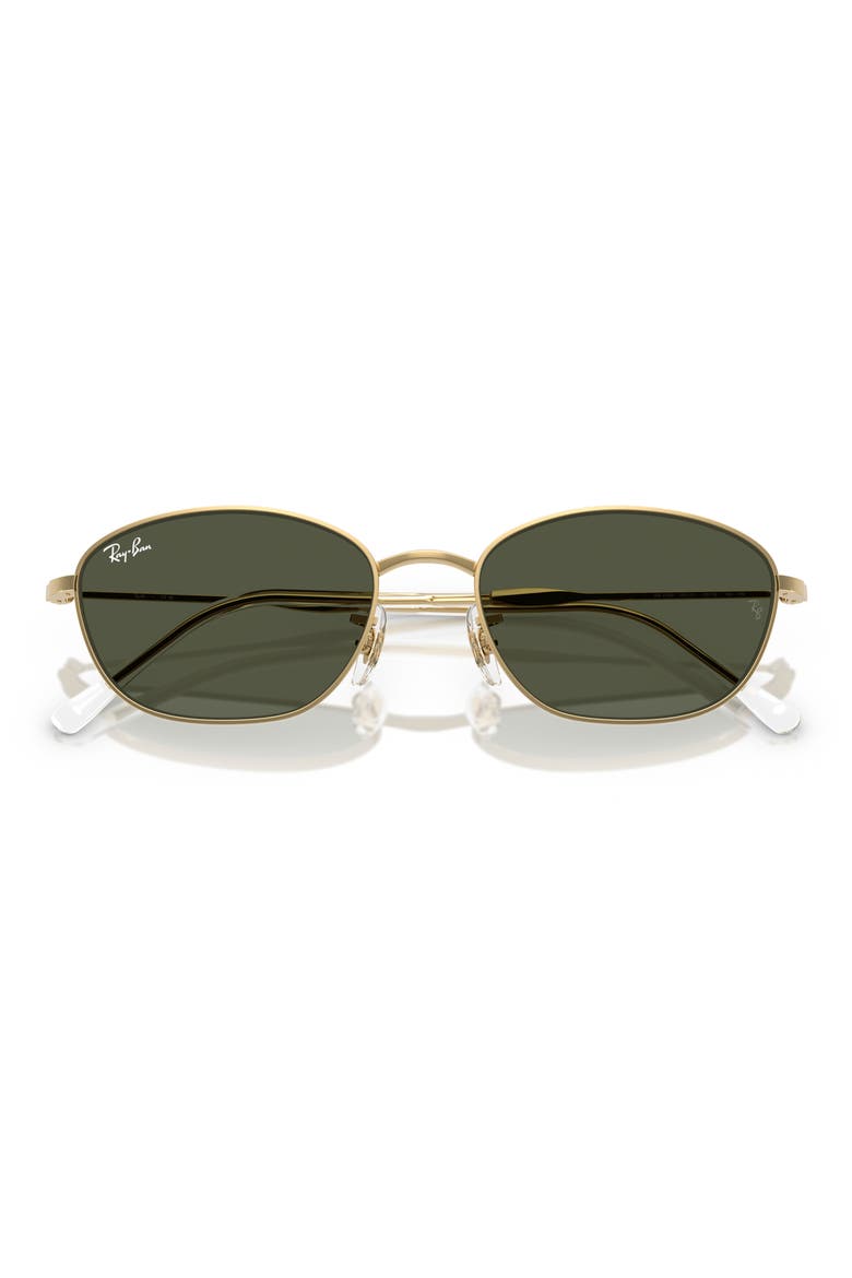 55mm Irregular Oval Sunglasses, Alternate, color, GOLD FLASH