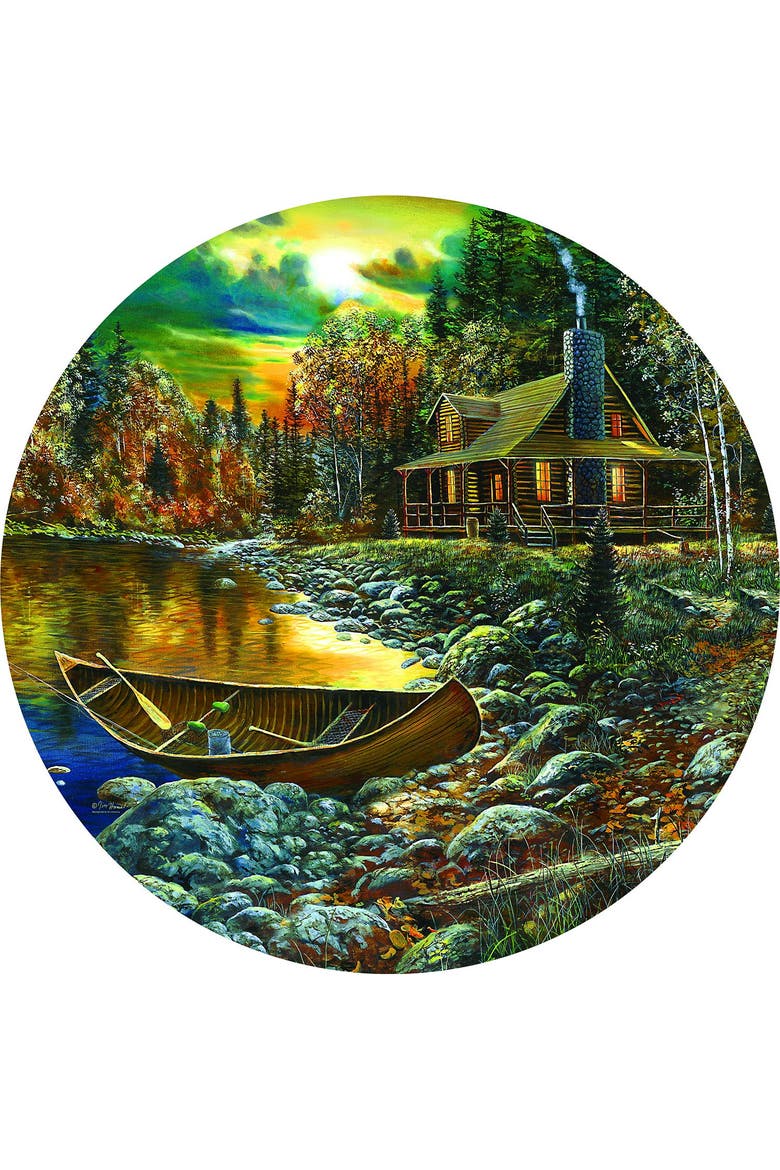 Fall Cabin 500 piece Jigsaw Puzzle for Adults Round, Alternate, color, Multicolor