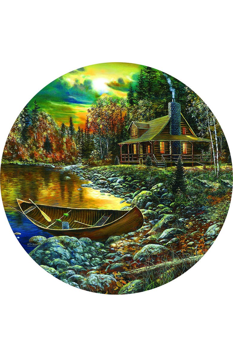 Sunsout Fall Cabin 500 piece Jigsaw Puzzle for Adults Round, Alternate, color, Multicolor