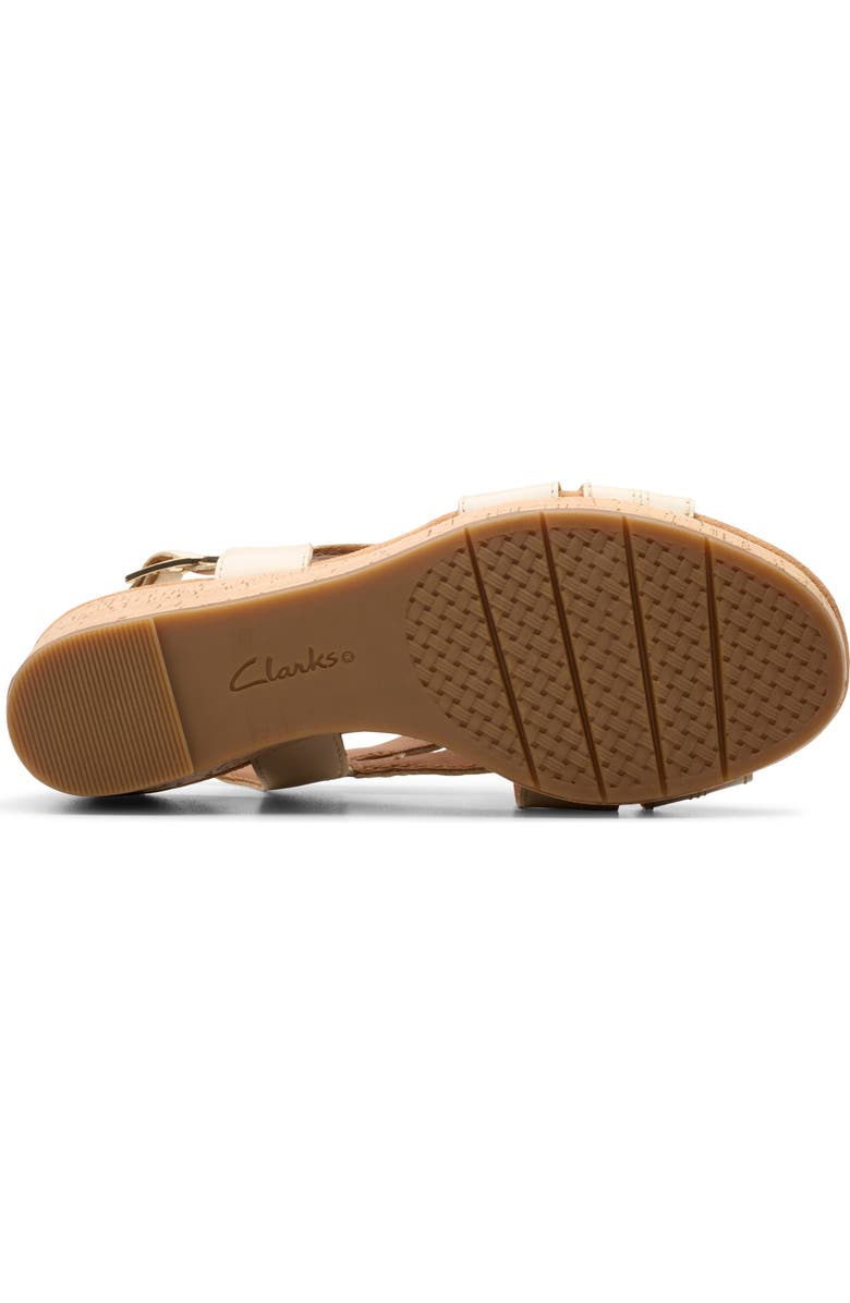 Clarks<sup>®</sup> Sabina Wedge Slingback Sandal, Alternate, color, Cream Leather