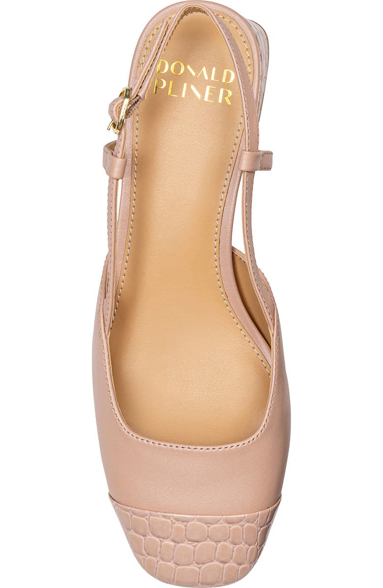 Donald Pliner Croc Embossed Toe Slingback Pump, Alternate, color, Rosette