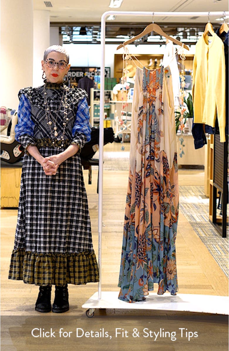 Boho Delhi Floral Tie Shoulder Maxi Dress, sales video thumbnail