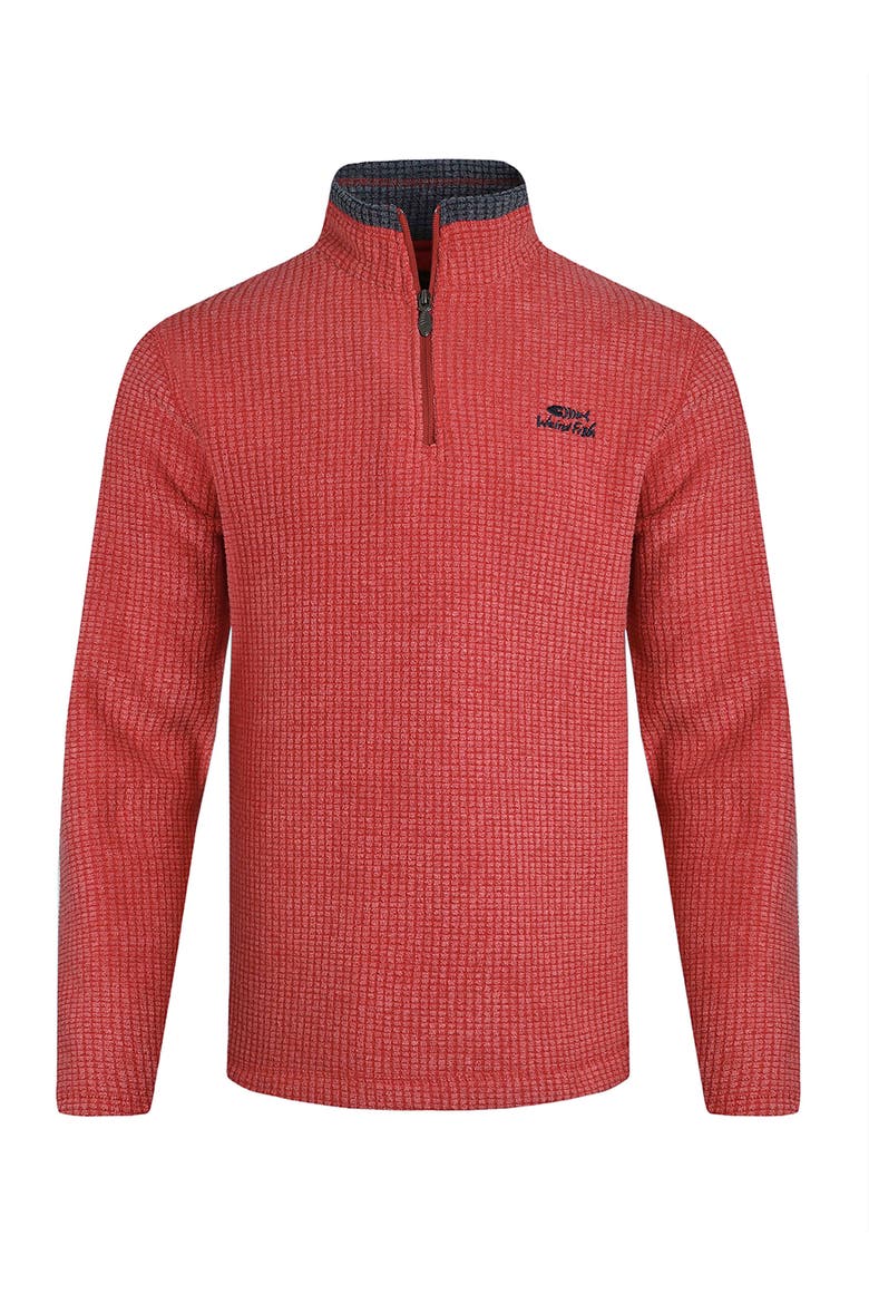 Newark 1/4 Zip Grid Fleece, Alternate, color, Barberry Red Marl