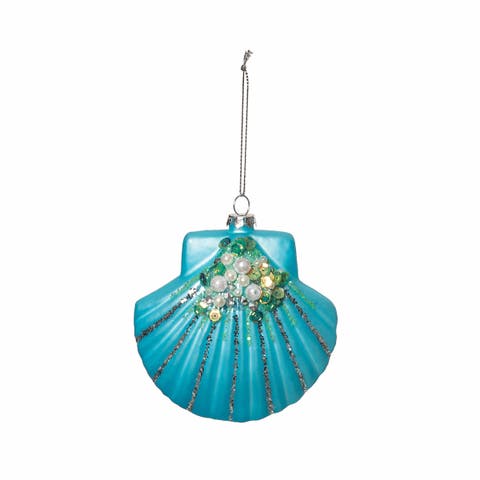 Scallop Shell Glass Ornament