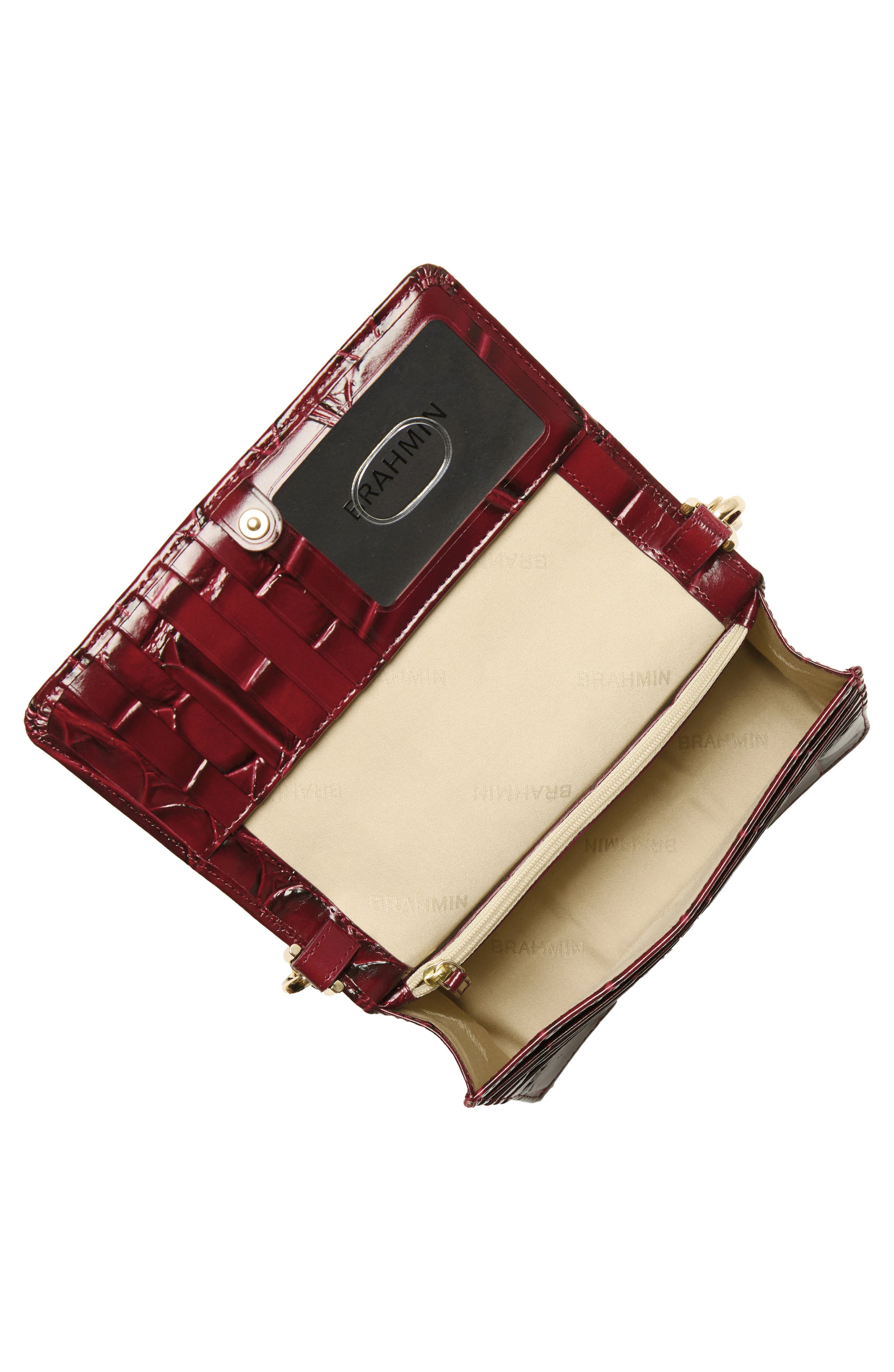 Brahmin Minuette Croc Embossed Leather Crossbody Bag, Alternate, color, 