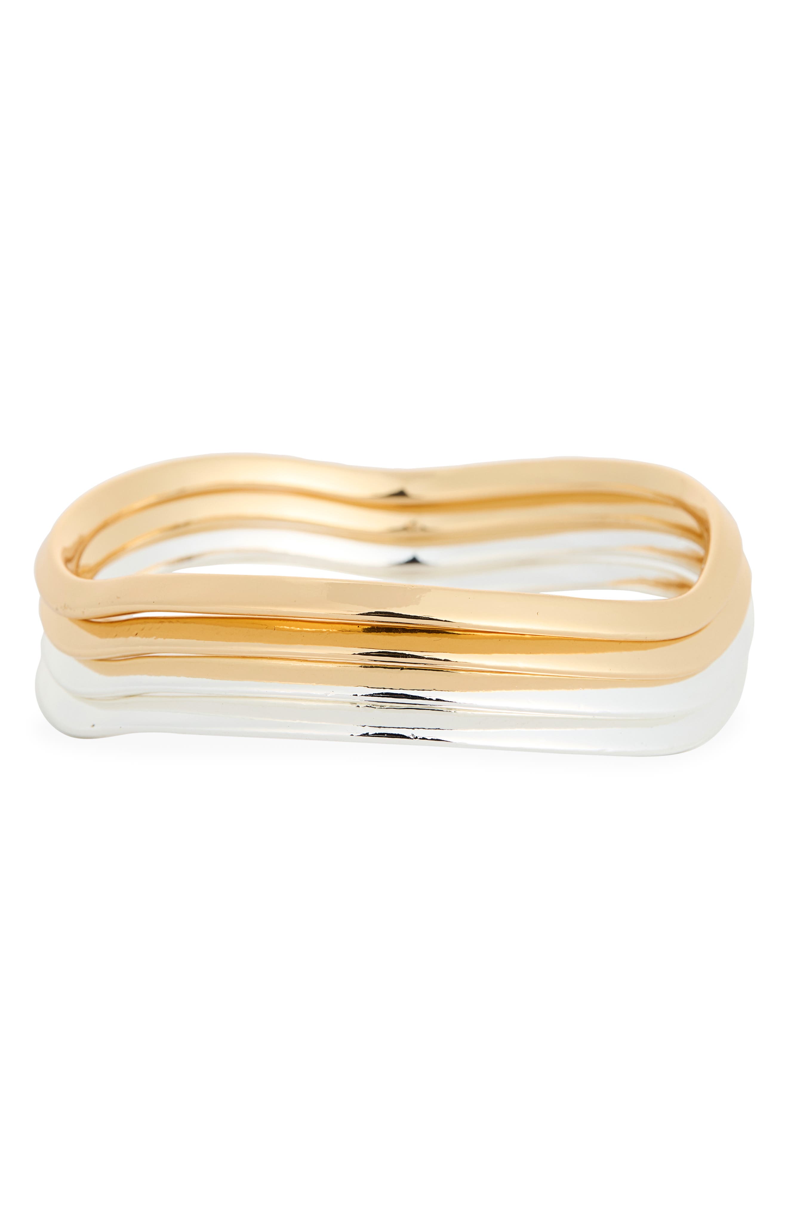 4-Pack Two-Tone Bangle Set