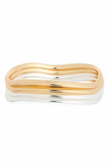 4-Pack Two-Tone Bangle Set
