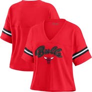WEAR by Erin Andrews Women's WEAR by Erin Andrews Red Chicago Bulls Plus Size Color Block Boxy V-Neck T-Shirt