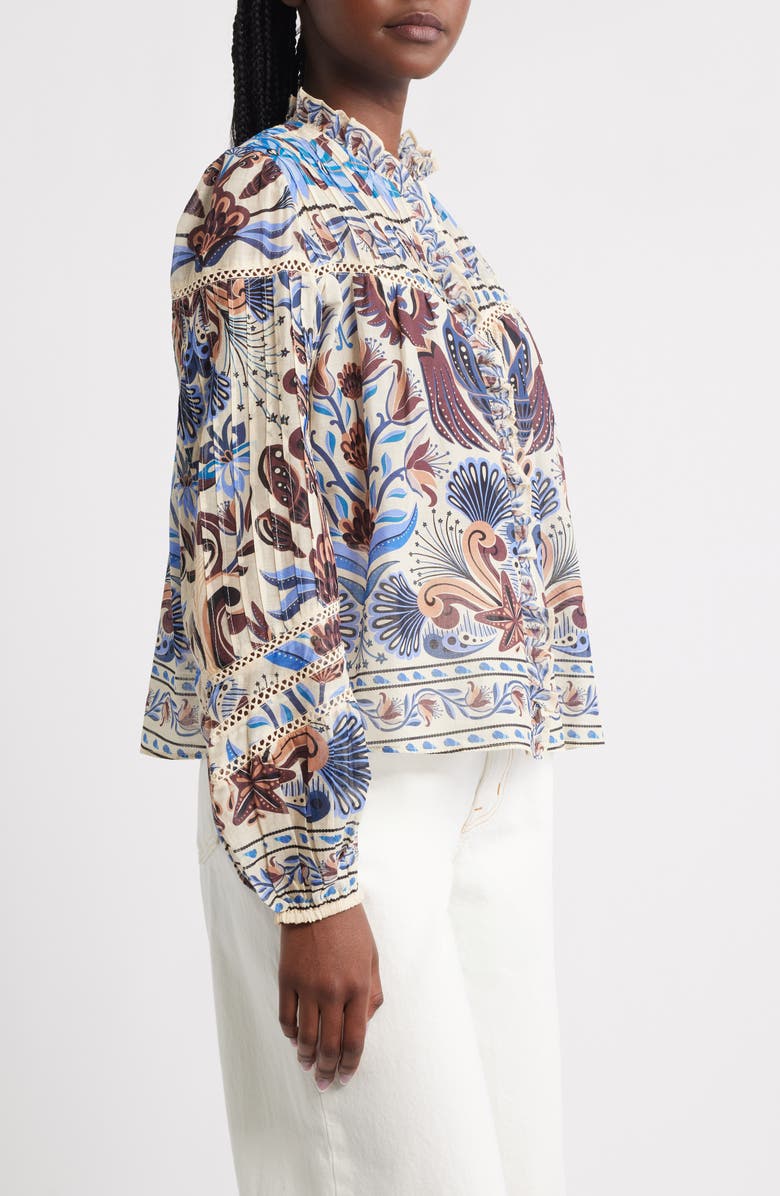 FARM Rio Nature Land Mixed Print Cotton Button-Up Shirt, Alternate, color,