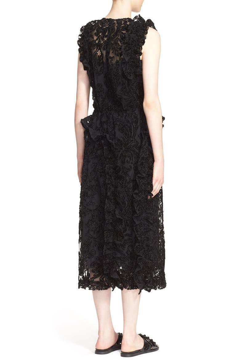 Embroidered Chenille Dress, Alternate, color, BLACK