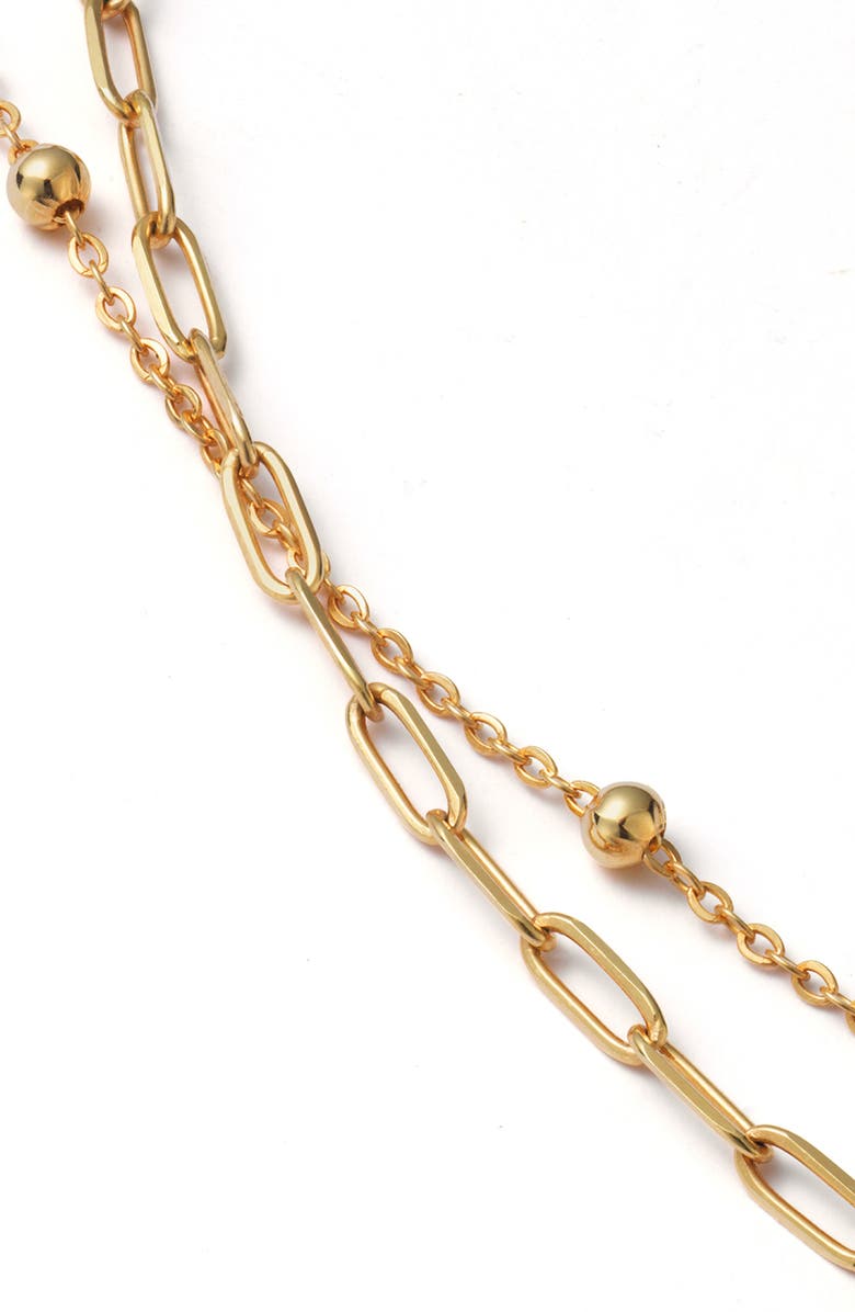 Ana Luisa Layered Necklace - Gold Paperclip & Satelitte Necklace, Alternate, color, Gold