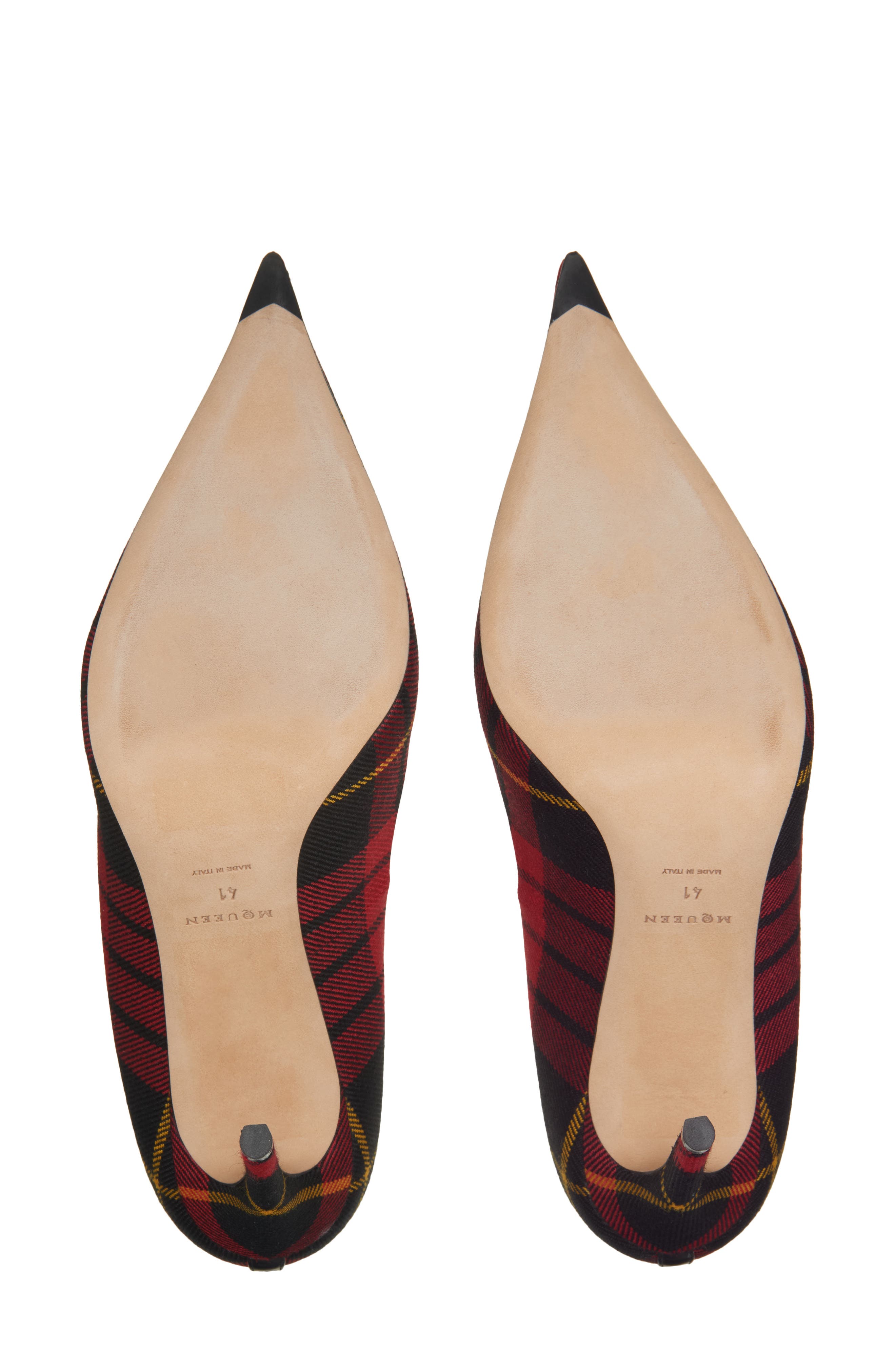 McQueen Tartan Pointed Toe Pump, Alternate, color, Red