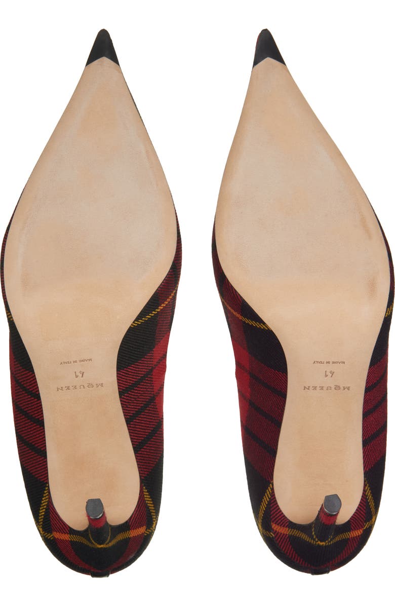 McQueen Tartan Pointed Toe Pump, Alternate, color, Red