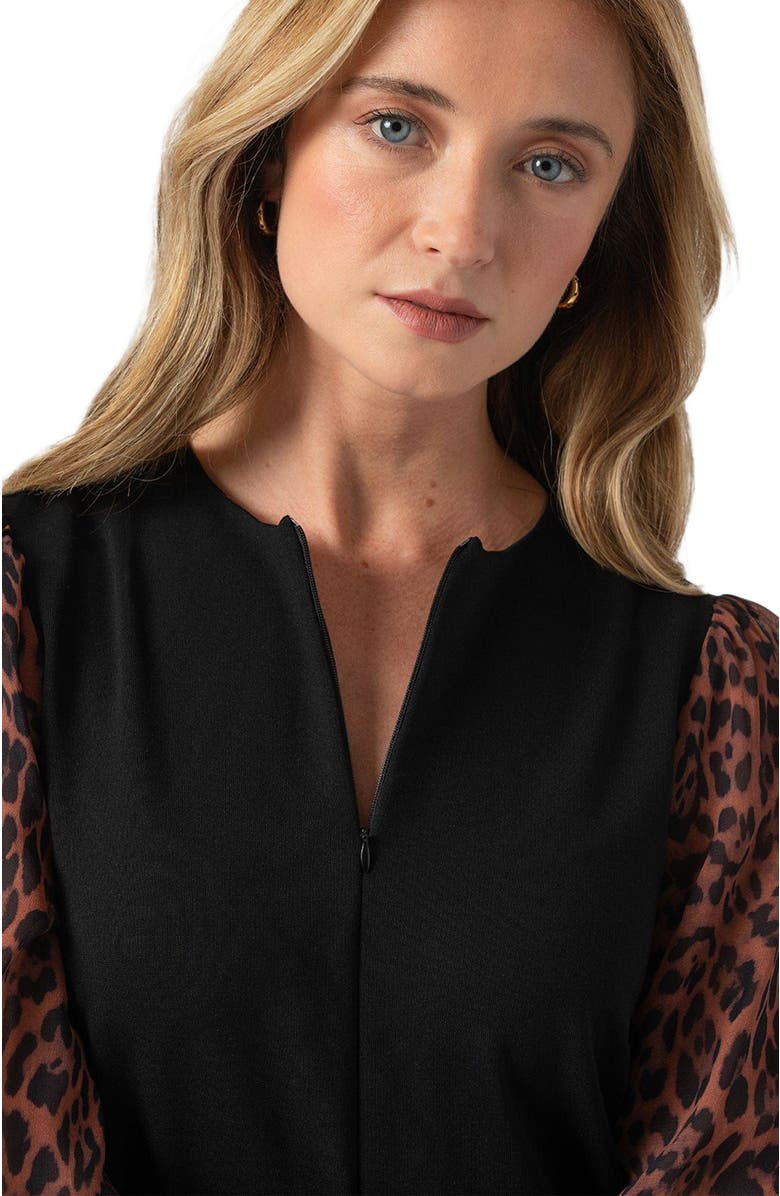 Saint + Sofia Esme Zip Up Top, Alternate, color, Leopard