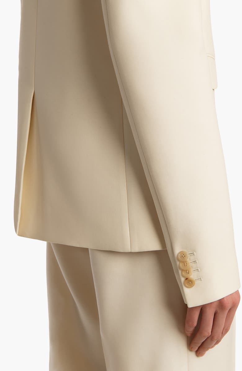 Khaite Jameson Textured Faille Jacket, Alternate, color, Cream