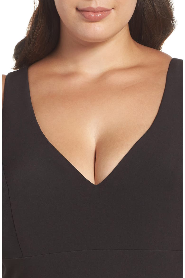 Fit & Flare Cocktail Dress, Alternate, color, BLACK
