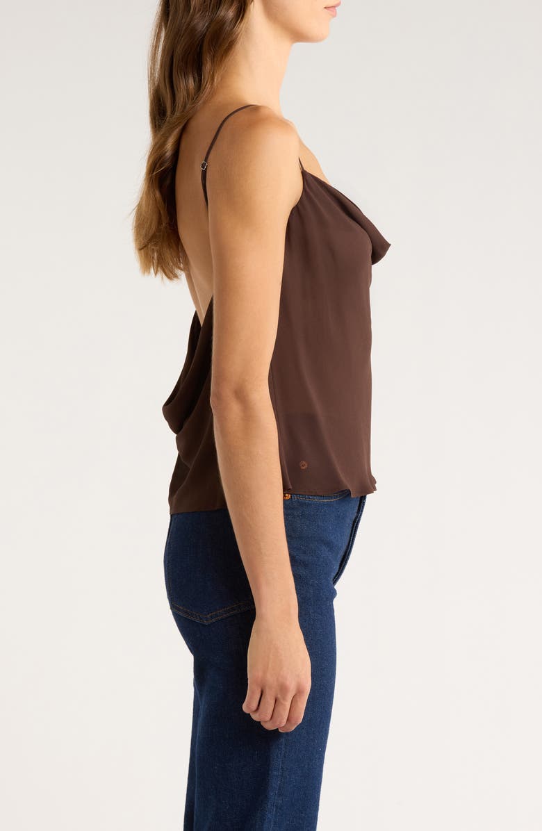 Reformation Astra Floral Cowl Neck Camisole, Alternate, color, Mole