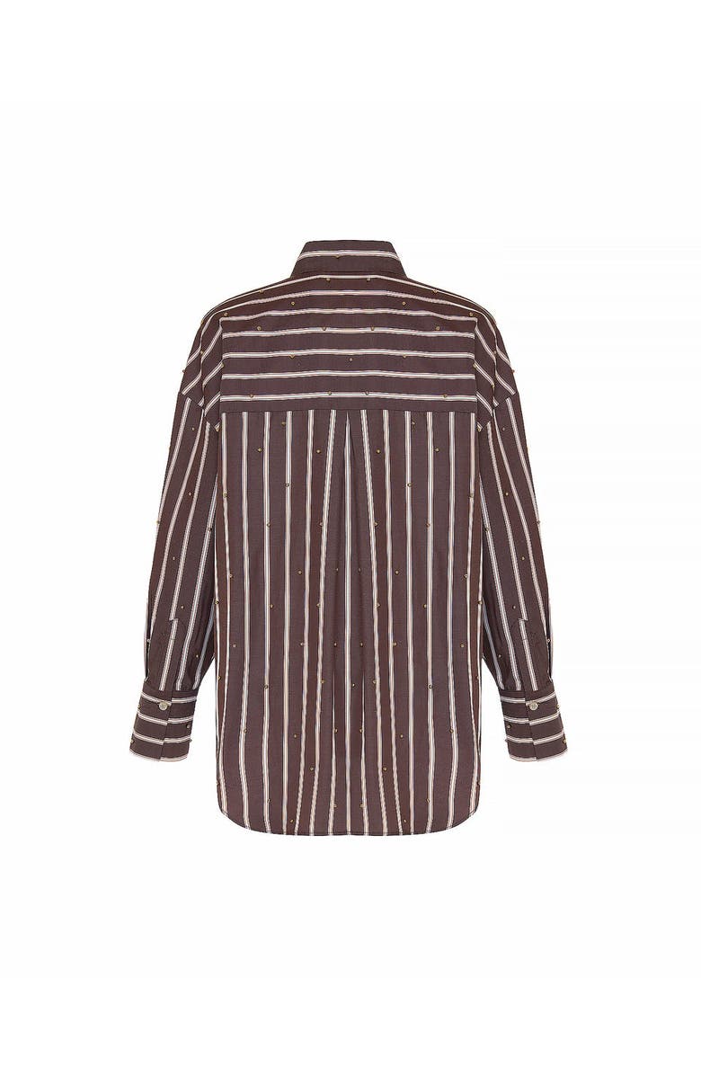 THEO The Label Echo Pearly Shirt, Alternate, color, Koffee/Gold