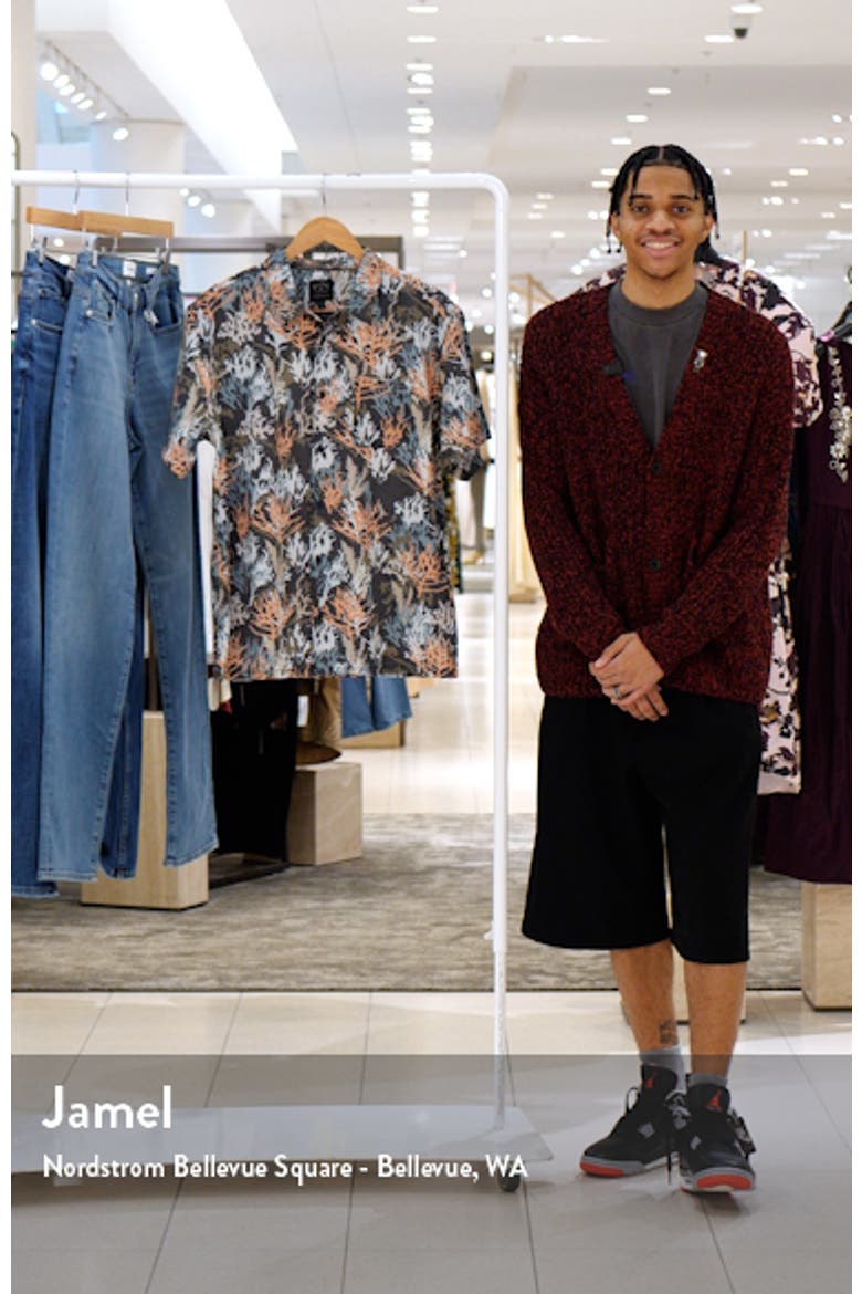 Coral Print Short Sleeve Button-Up Shirt video