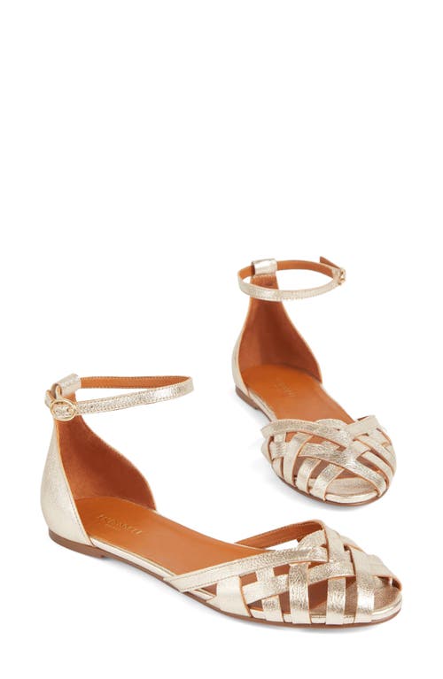 Lk Bennett Bianca Ankle Strap Sandal In Gold