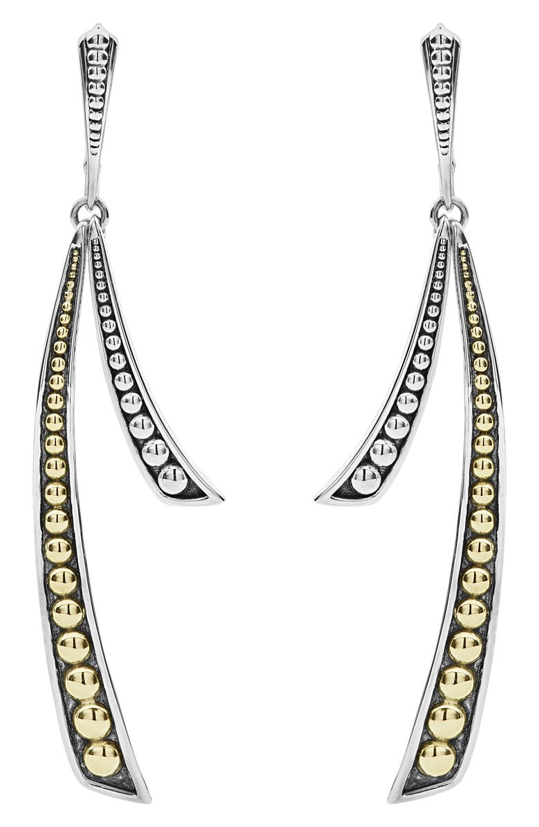 LAGOS Signature Caviar Curved Drop Earrings, Main, color, 