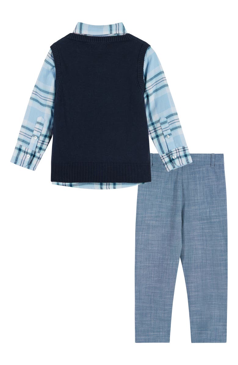 Andy & Evan Plaid Shirt, Bow Tie, Vest & Pants Set, Alternate, color, 
