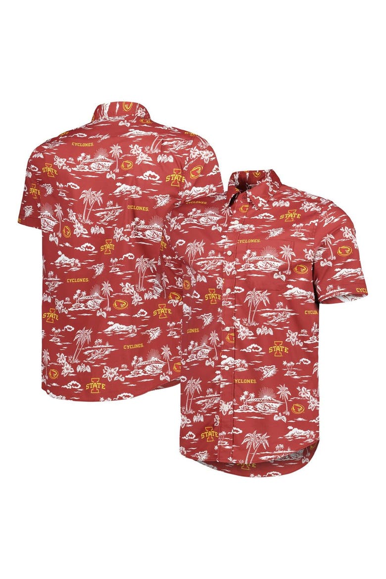 Men's Reyn Spooner Cardinal Iowa State Cyclones Performance Button-Down Shirt, Main, color, Cardinal
