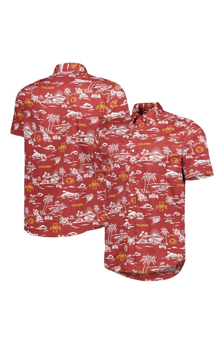 Reyn Spooner Men's Reyn Spooner Cardinal Iowa State Cyclones Performance Button-Down Shirt, Main, color, Cardinal