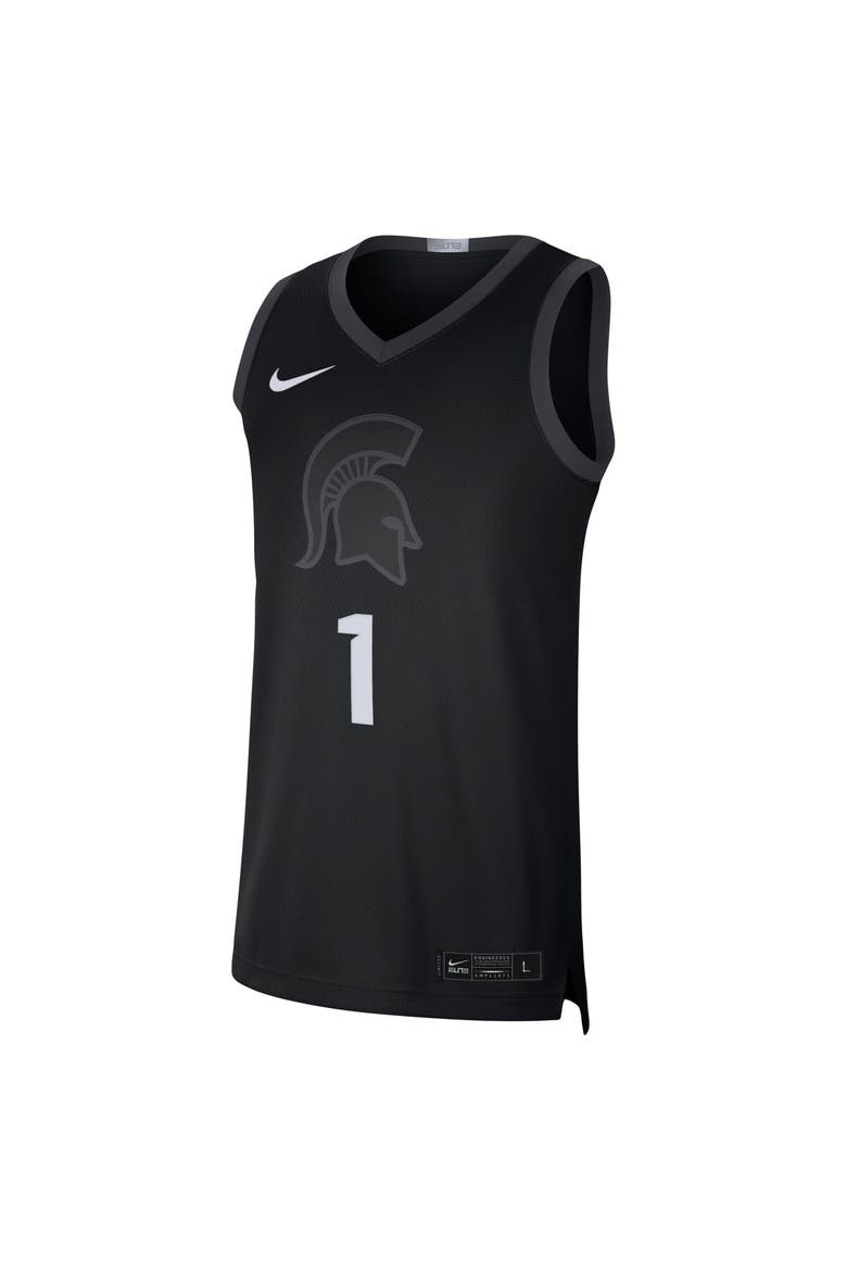 Men's Nike #1 Black Michigan State Spartans Limited Authentic Jersey, Alternate, color, Black