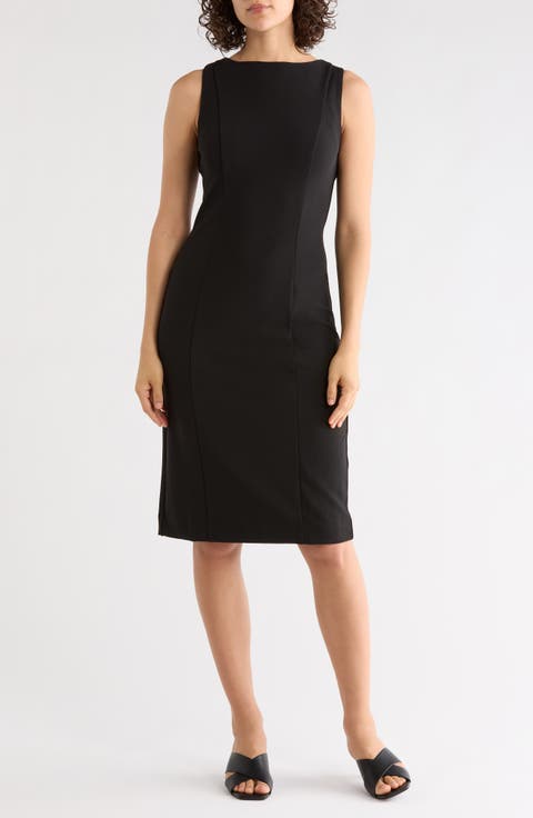 Sleeveless Crepe Shift Dress