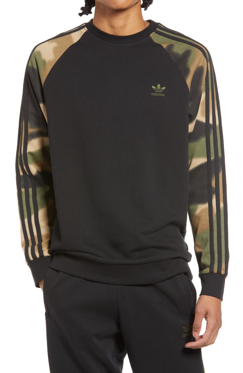 adidas Originals Men's Camo Stripes Crewneck Sweatshirt, Main, color,