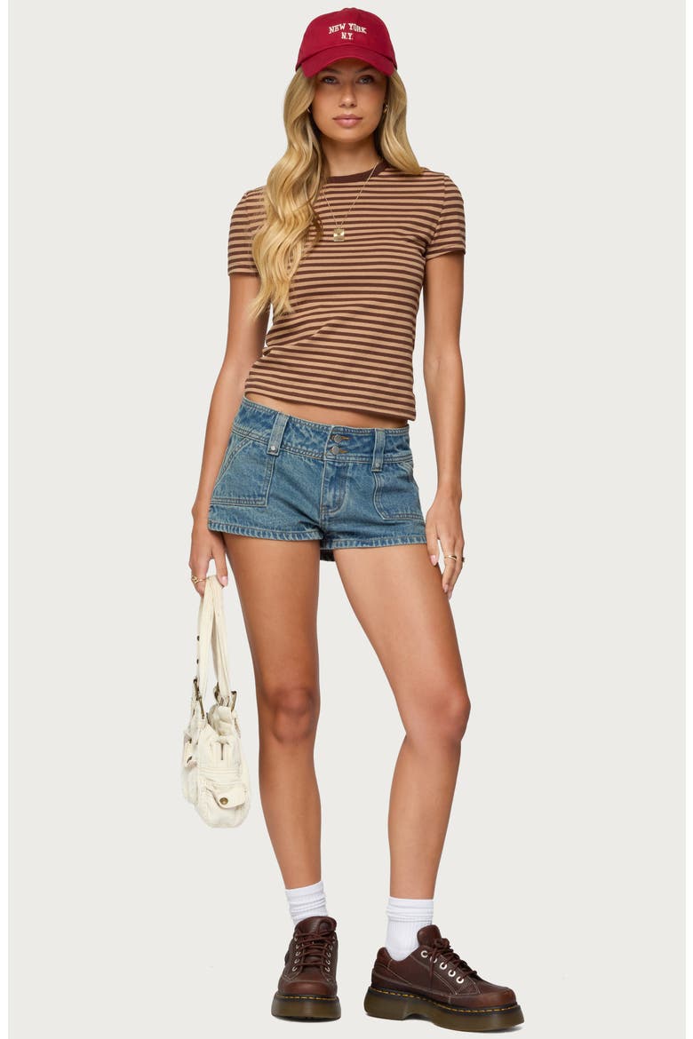 Nessie Stripe T-Shirt, Alternate, color, BROWN