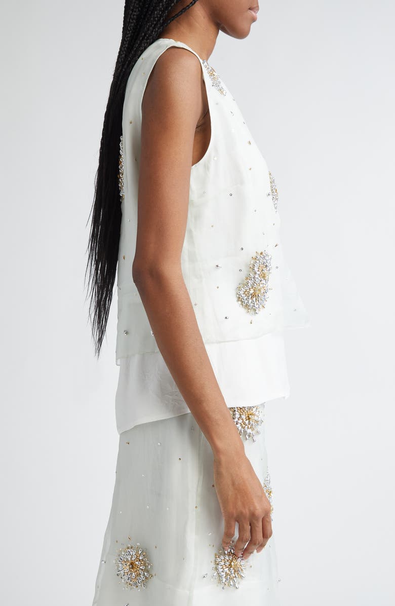 Wales Bonner Triumph Embellished Silk Organza Shirt, Alternate, color, 
