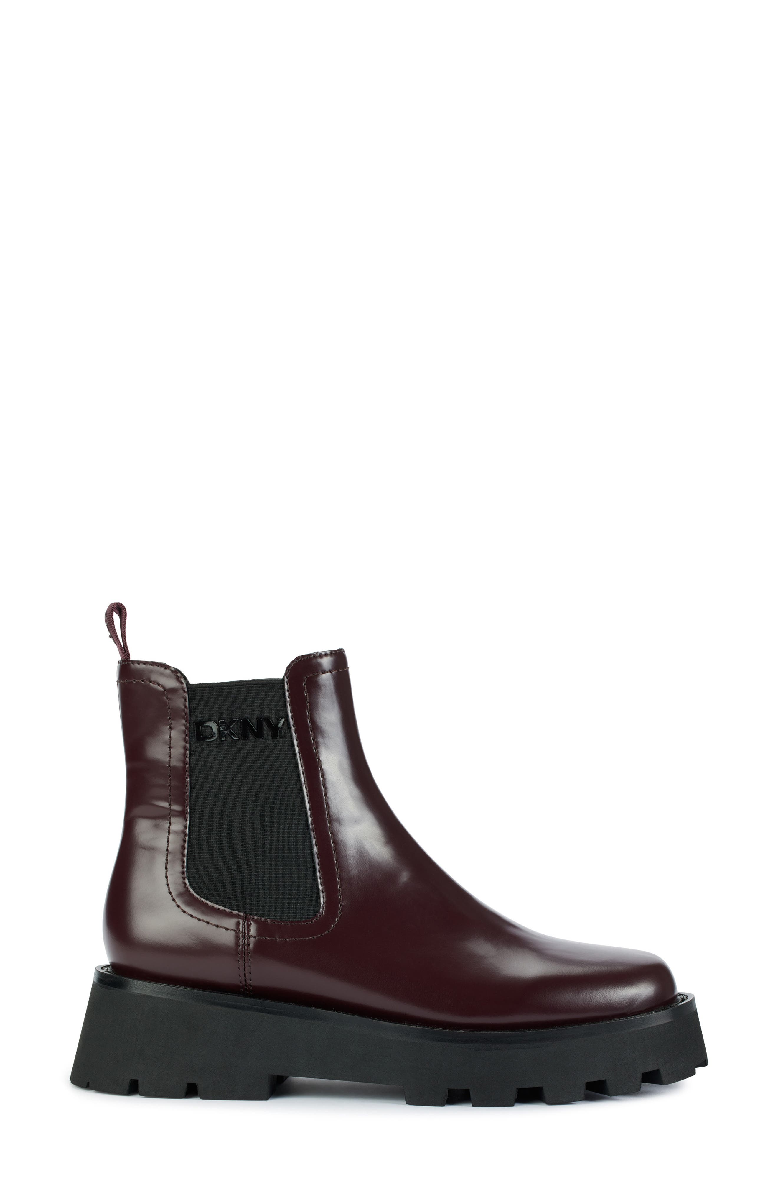 DKNY Senni Lug Sole Chelsea Boot, Alternate, color, Wine