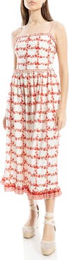 MAX STUDIO Ruffle Printed Midi Sundress