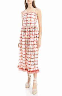 Ruffle Printed Midi Sundress