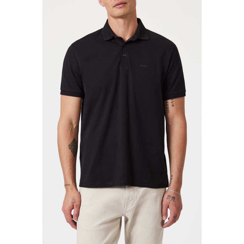 Mavi Jeans Slim Fit Cotton Polo In Black