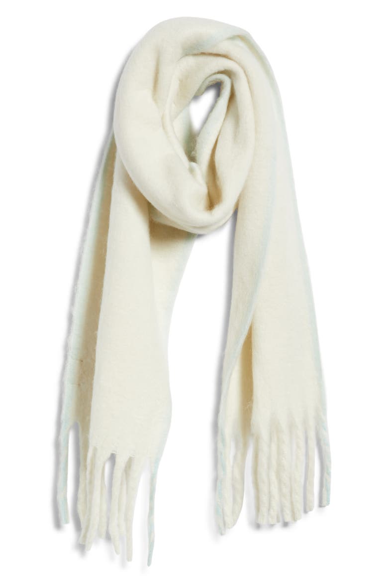 Winter Chill Blanket Scarf, Alternate, color, CREAM