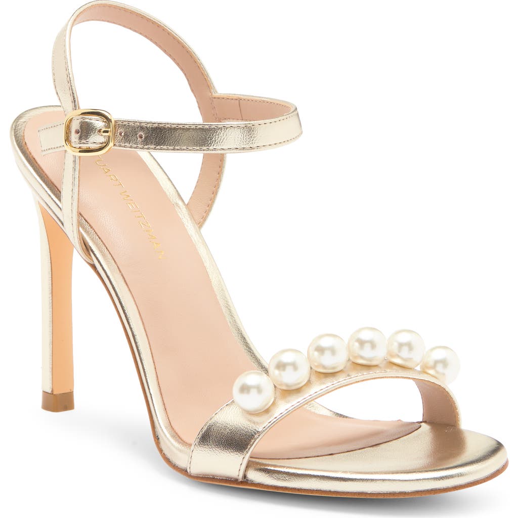 Stuart Weitzman Juliette 75 Sandal In Platino
