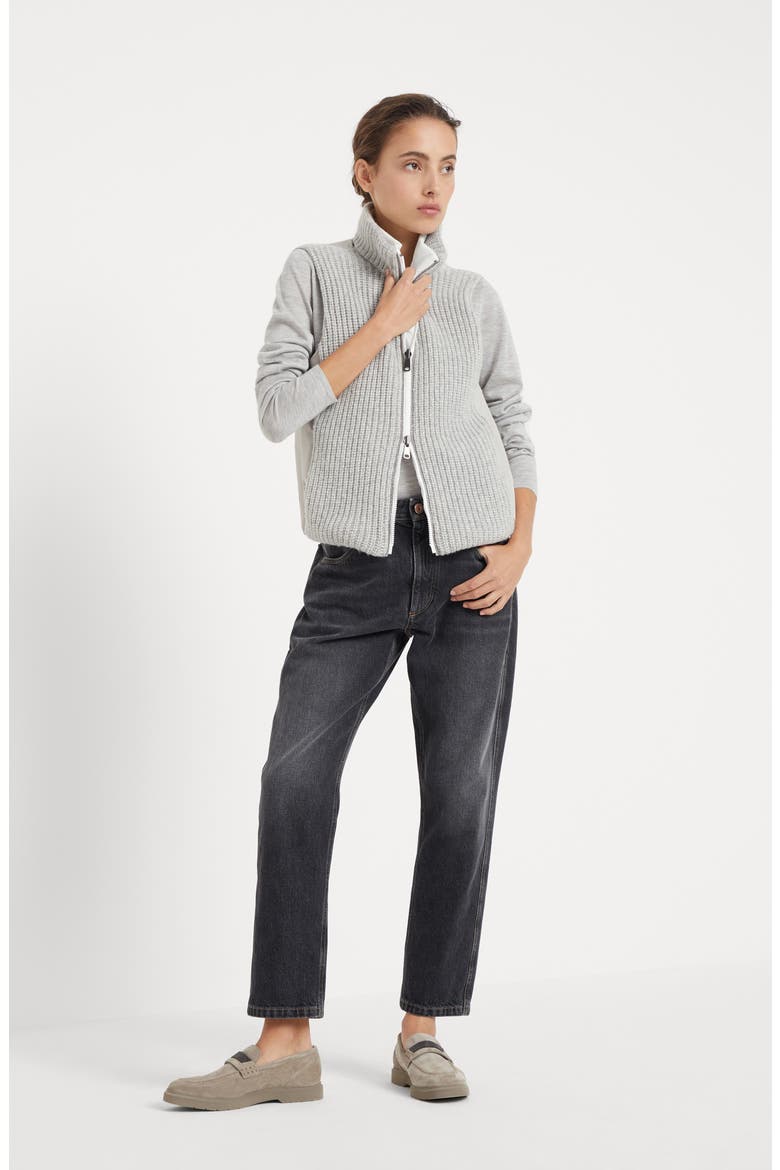 Cashmere and silk sweater, Alternate, color, Light Grey