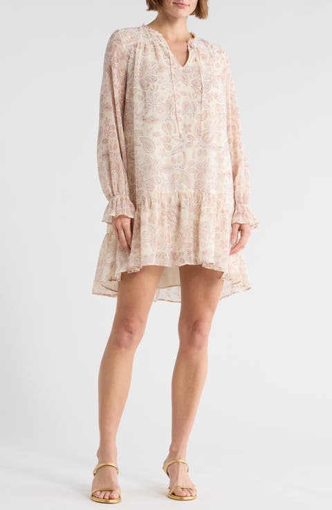 Long Sleeve Chiffon Minidress