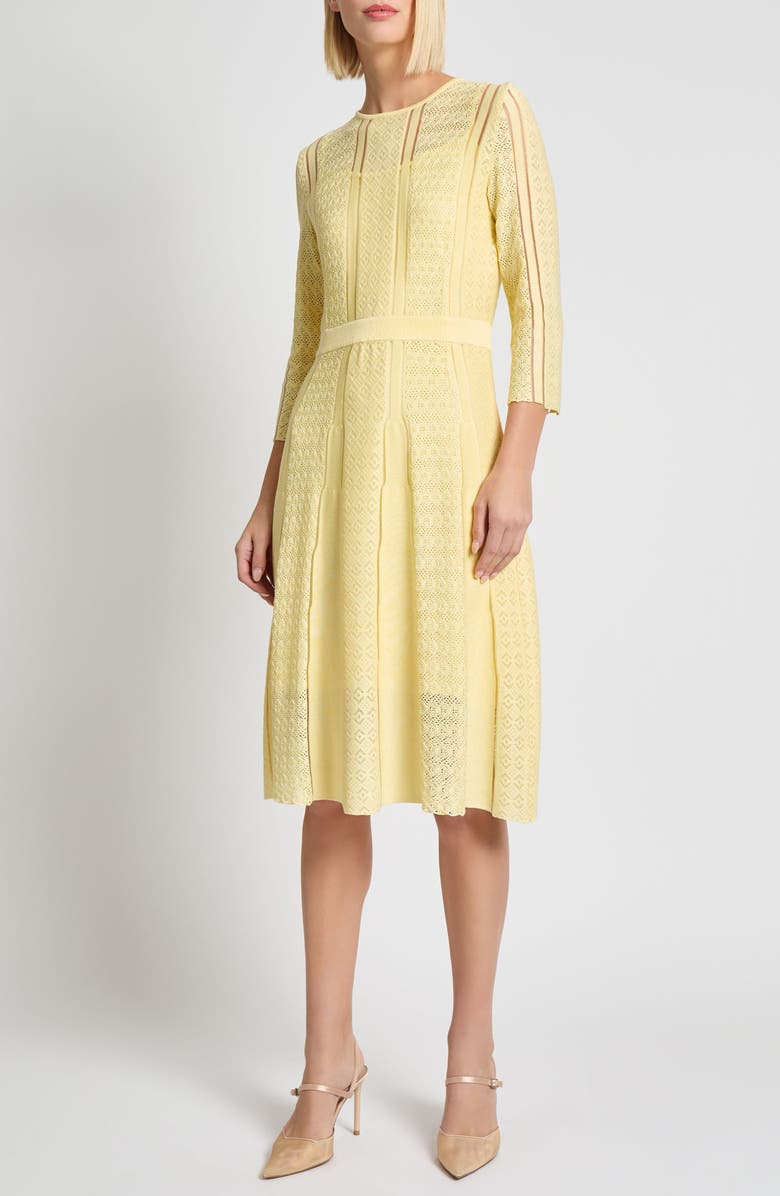 Misook Pointelle Knit A-Line Dress, Main, color, 