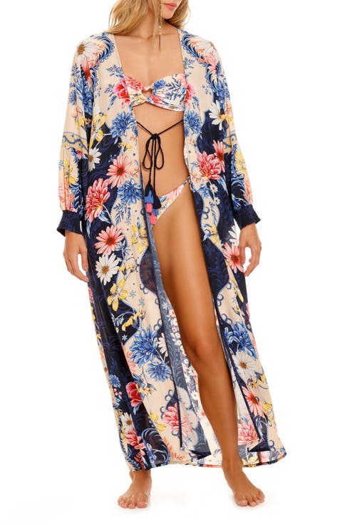 Isabelle Ross Floral Print Cover-Up Wrap