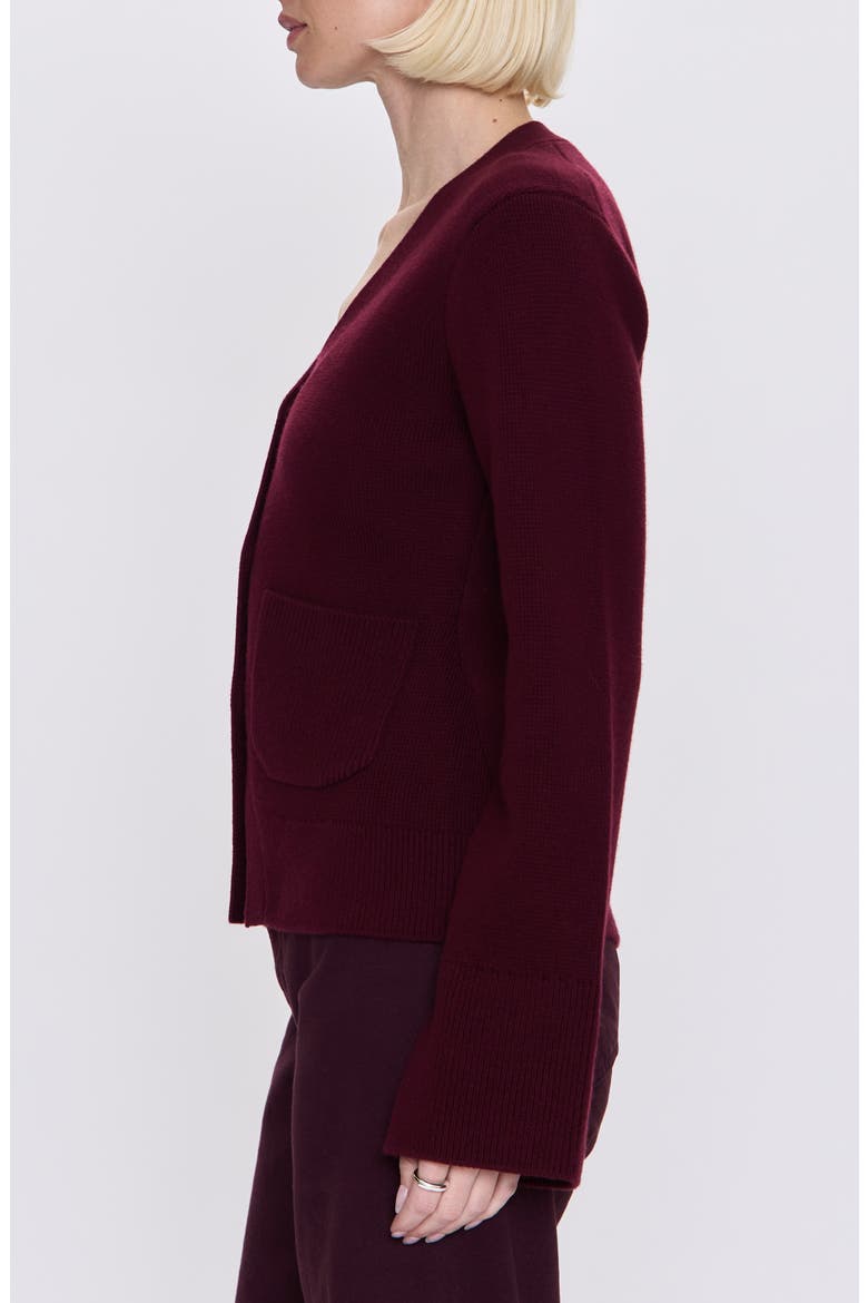 Aeron V-Neck Cardigan, Alternate, color, CLARET