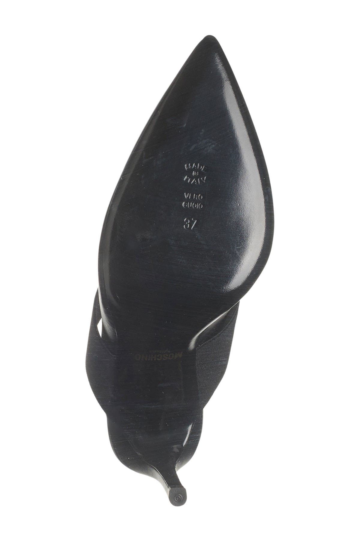 Moschino Logo Strap Leather Stiletto Pump, Alternate, color, 