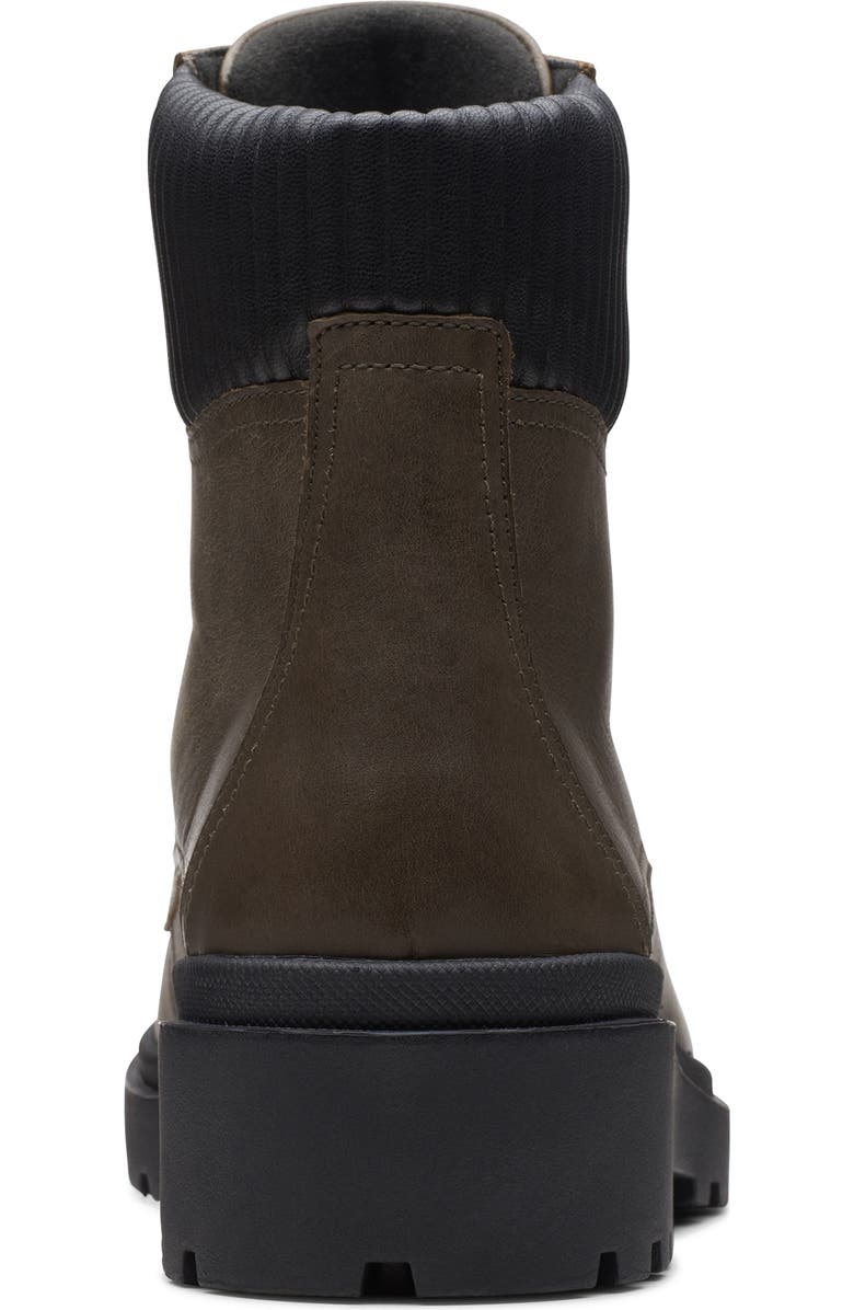 Clarks<sup>®</sup> Calla Zip Waterproof Boot, Alternate, color, Dark Olive Leather